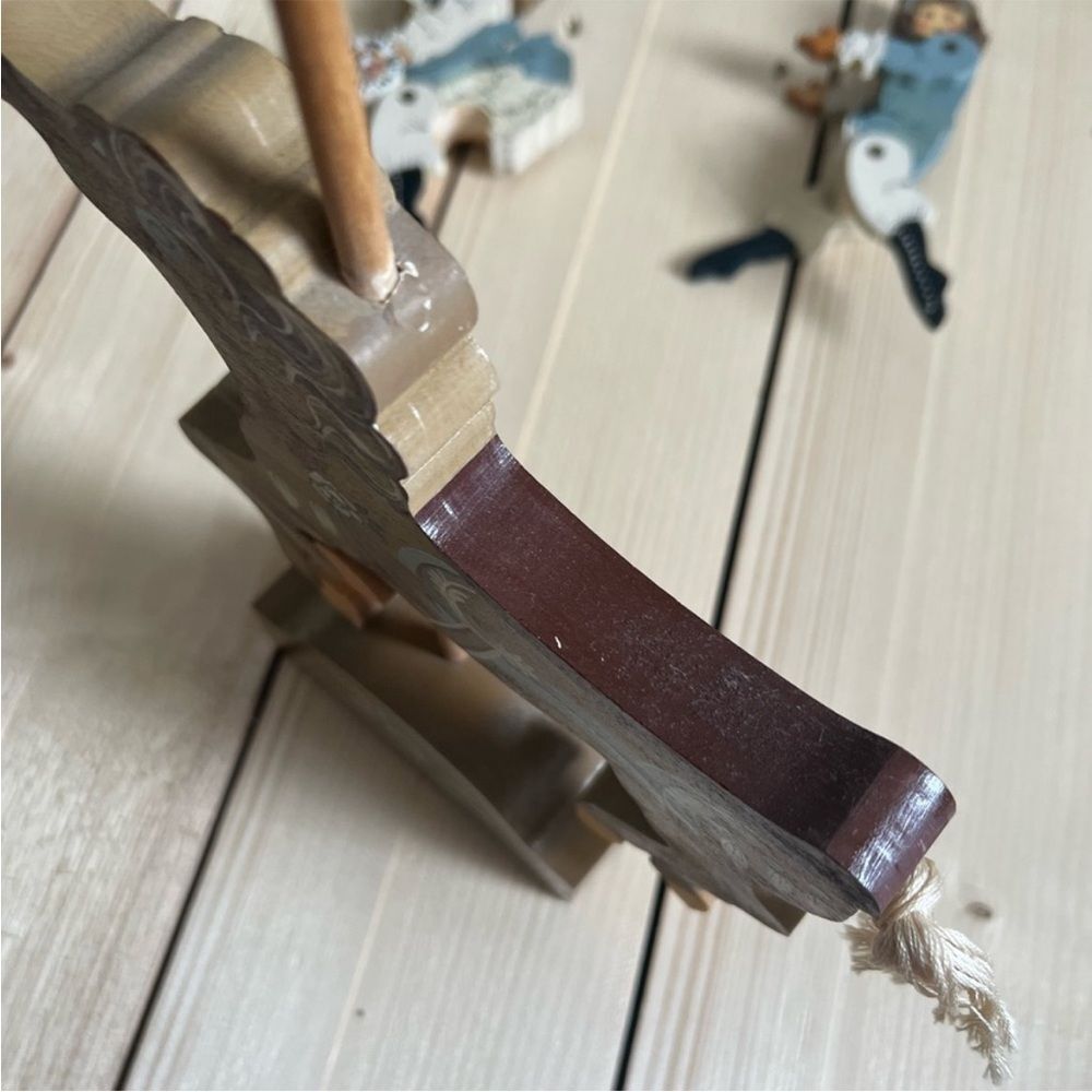 Vintage Signed Folk Art Hand Painted Carved Wooden Carousel Horse Jig Saw Puzzle - Picture 8 of 12